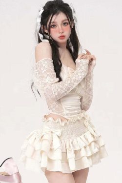 Vintage Dollette White Skirt - Y2K Summer, 90s Fashion, Grunge, Retro, Pastel Goth, Y2K Party