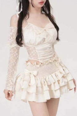 Vintage Dollette White Skirt - Y2K Summer, 90s Fashion, Grunge, Retro, Pastel Goth, Y2K Party