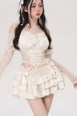 Vintage Dollette White Skirt - Y2K Summer, 90s Fashion, Grunge, Retro, Pastel Goth, Y2K Party