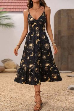 Vintage Gothic Skull Cami Dress - Y2K Grunge, 90s Fashion, Retro Summer Outfit