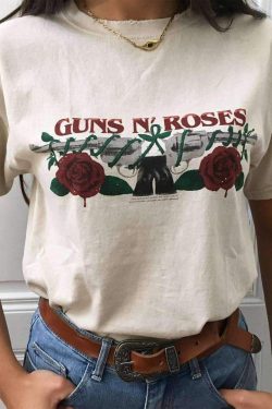 Vintage Guns n Roses Shirt - Y2K Summer Grunge Outfit, 90s Retro Fashion, Gothic Y2K Style