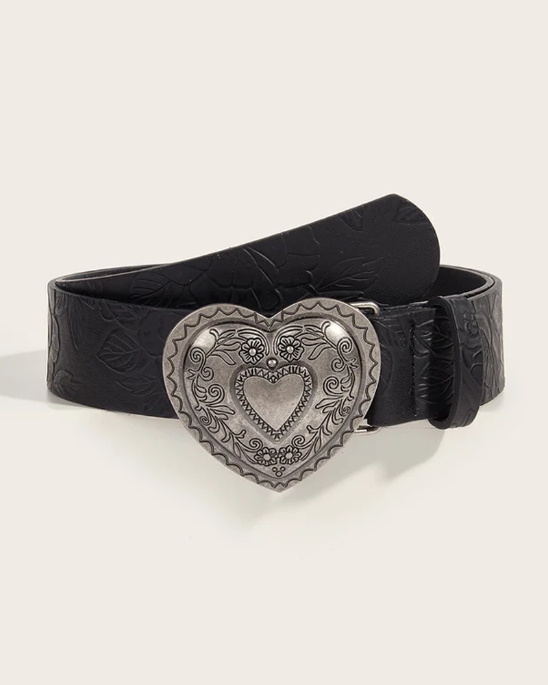Vintage Heart Belt - Y2K Summer & 90s Grunge Fashion, Retro Goth, Y2K Party & Club Outfits
