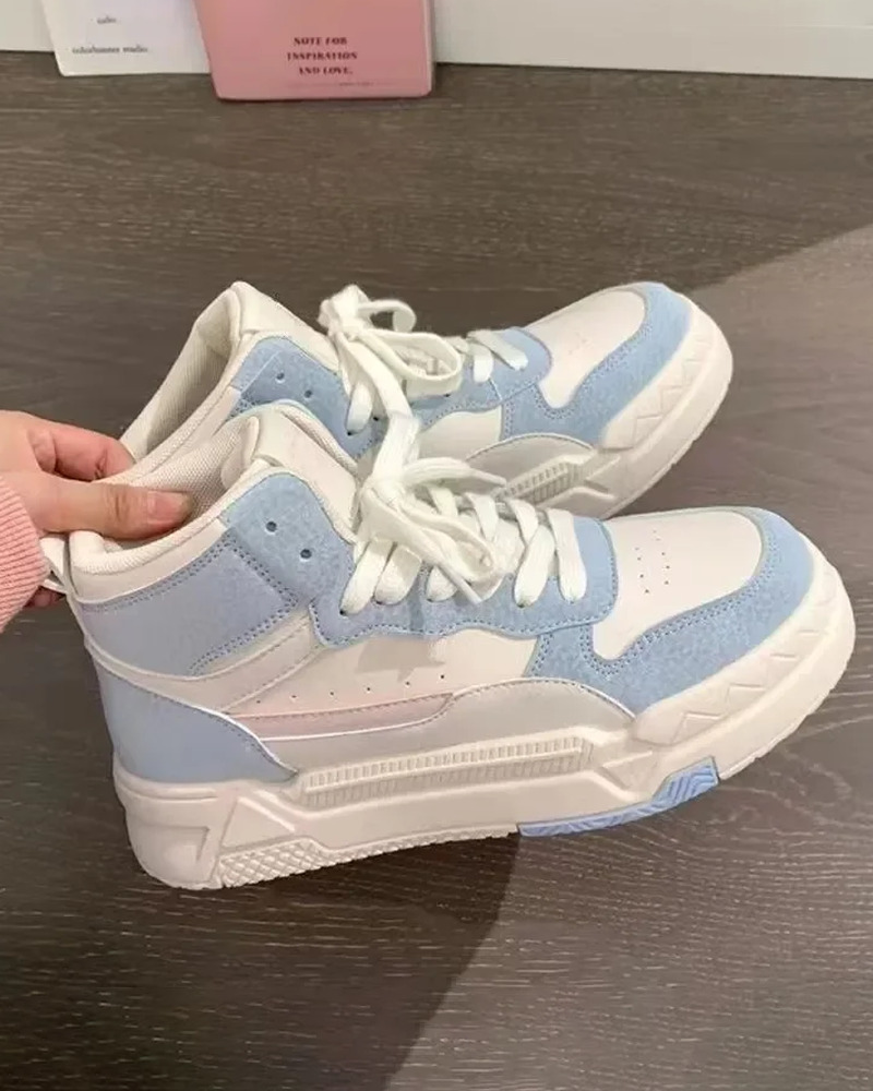 Vintage High Top Sneakers for Women - Y2K Summer, 90s Grunge, Retro Hip Hop Fashion