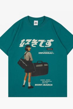 Vintage Japanese Shirt - Y2K Summer Grunge, 90s Retro, Pastel Goth, Y2K Club & Party Outfits