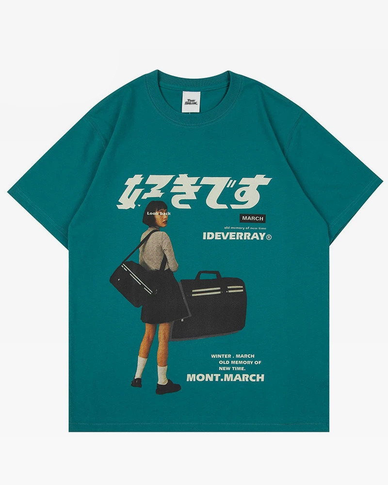 Vintage Japanese Shirt - Y2K Summer Grunge, 90s Retro, Pastel Goth, Y2K Club & Party Outfits