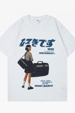 Vintage Japanese Shirt - Y2K Summer Grunge, 90s Retro, Pastel Goth, Y2K Club & Party Outfits