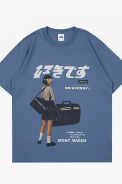 Vintage Japanese Shirt - Y2K Summer Grunge, 90s Retro, Pastel Goth, Y2K Club & Party Outfits