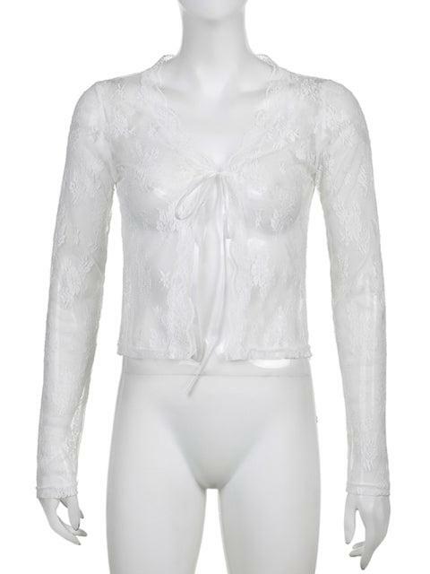 Vintage Lace Crop Top - Y2K Summer, 90s Grunge, Retro Party, Pastel Goth, Y2K Popstar Outfit