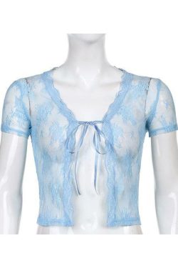 Vintage Lace Crop Top - Y2K Summer, 90s Grunge, Retro Party, Pastel Goth, Y2K Popstar Outfit