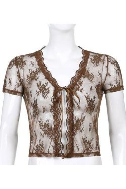 Vintage Lace Crop Top - Y2K Summer, 90s Grunge, Retro Party, Pastel Goth, Y2K Popstar Outfit