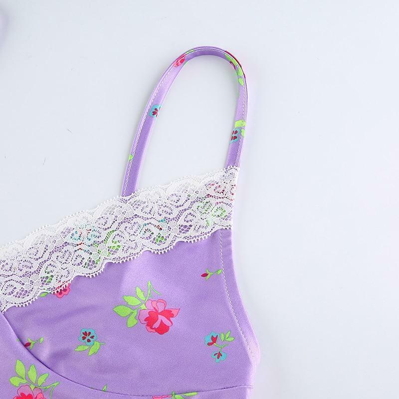 Vintage Lace Crop Top - Y2K Summer, 90s Grunge, Retro Style, Pastel Goth, Y2K Party Outfit