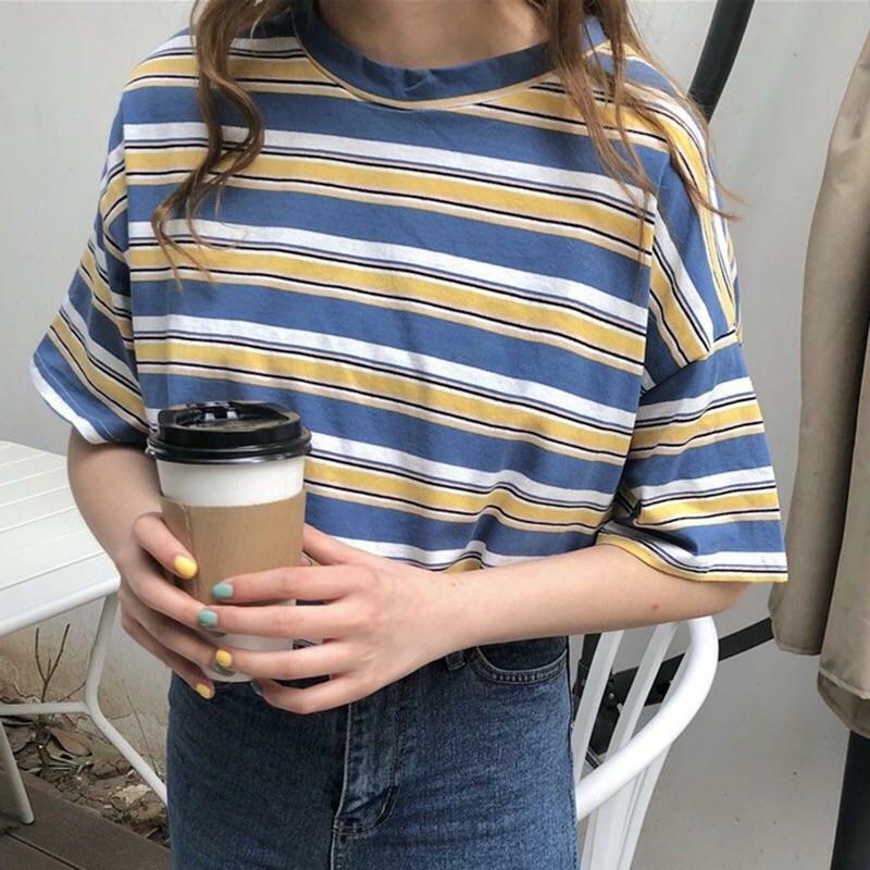 Vintage Multi Striped Shirts - Y2K Summer Outfits, 90s Fashion, Grunge, Retro Style, Y2K Club Fits