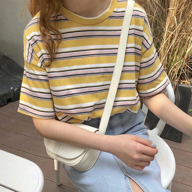 Vintage Multi Striped Shirts - Y2K Summer Outfits, 90s Fashion, Grunge, Retro Style, Y2K Club Fits