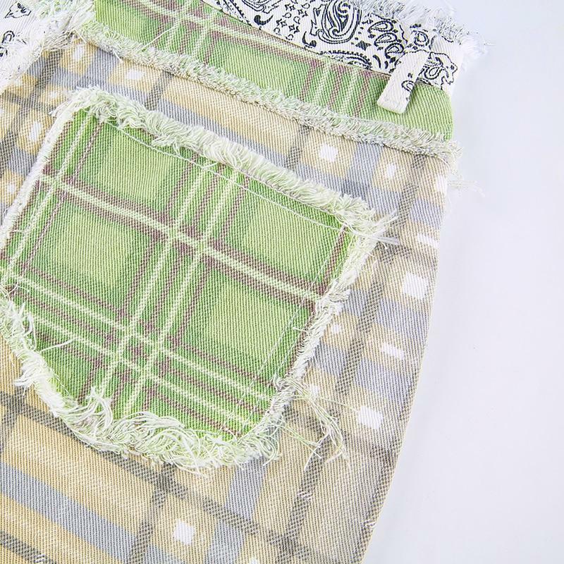 Vintage Patchwork Pants - Y2K Summer Grunge, 90s Retro, Gothic Y2K, Y2K Club & Party Outfits