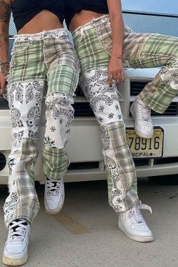 Vintage Patchwork Pants - Y2K Summer Grunge, 90s Retro, Gothic Y2K, Y2K Club & Party Outfits