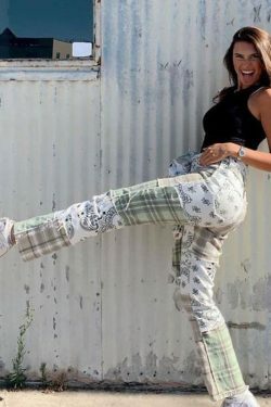 Vintage Patchwork Pants - Y2K Summer Grunge, 90s Retro, Gothic Y2K, Y2K Club & Party Outfits