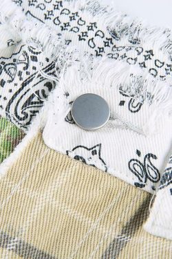 Vintage Patchwork Pants - Y2K Summer Grunge, 90s Retro, Gothic Y2K, Y2K Club & Party Outfits