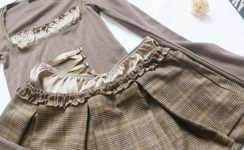 Vintage Plaid Skirt - Y2K Summer Grunge Outfit, 90s Fashion, Retro Style, Y2K Party & Club Outfits