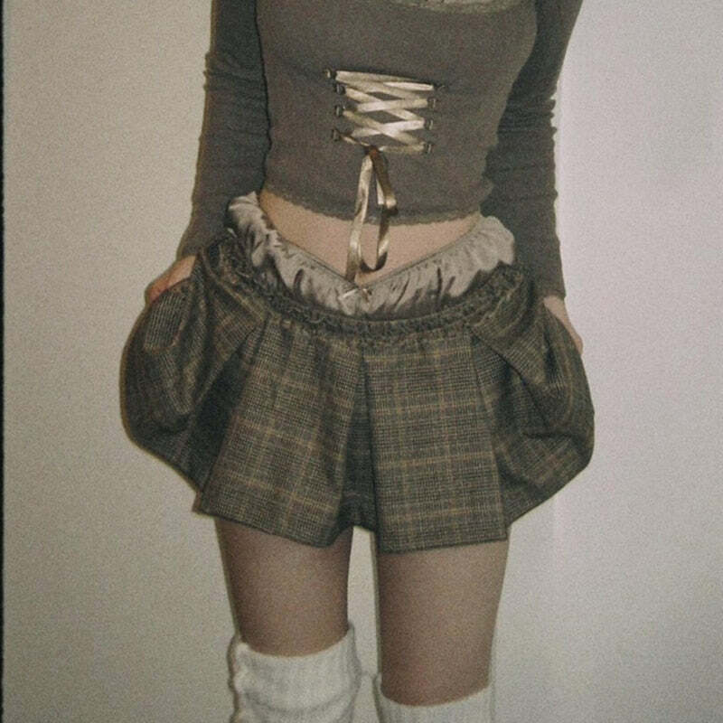 Vintage Plaid Skirt - Y2K Summer Grunge Outfit, 90s Fashion, Retro Style, Y2K Party & Club Outfits
