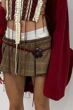 Vintage Plaid Skirt - Y2K Summer Grunge Outfit, 90s Fashion, Retro Style, Y2K Party & Club Outfits