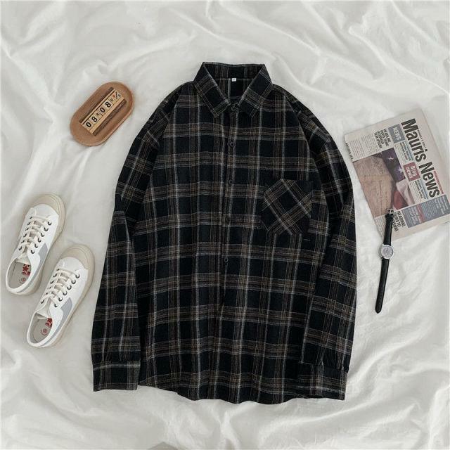 Vintage Plaid Sleeved Shirt - Y2K Summer Grunge, 90s Retro, Pastel Goth, Y2K Club Outfit