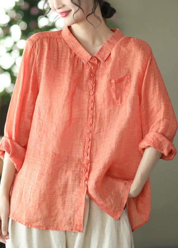 Vintage Purple Peter Pan Collar Button Linen Shirt - Y2K Summer, 90s Grunge, Retro Fashion
