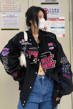 Vintage Racer Jacket - Y2K Summer, 90s Grunge, Retro Style, Y2K Party & Club Outfits