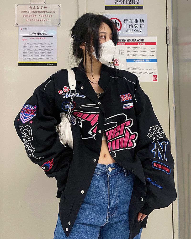 Vintage Racer Jacket - Y2K Summer, 90s Grunge, Retro Style, Y2K Party & Club Outfits