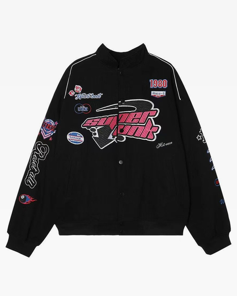 Vintage Racer Jacket - Y2K Summer, 90s Grunge, Retro Style, Y2K Party & Club Outfits