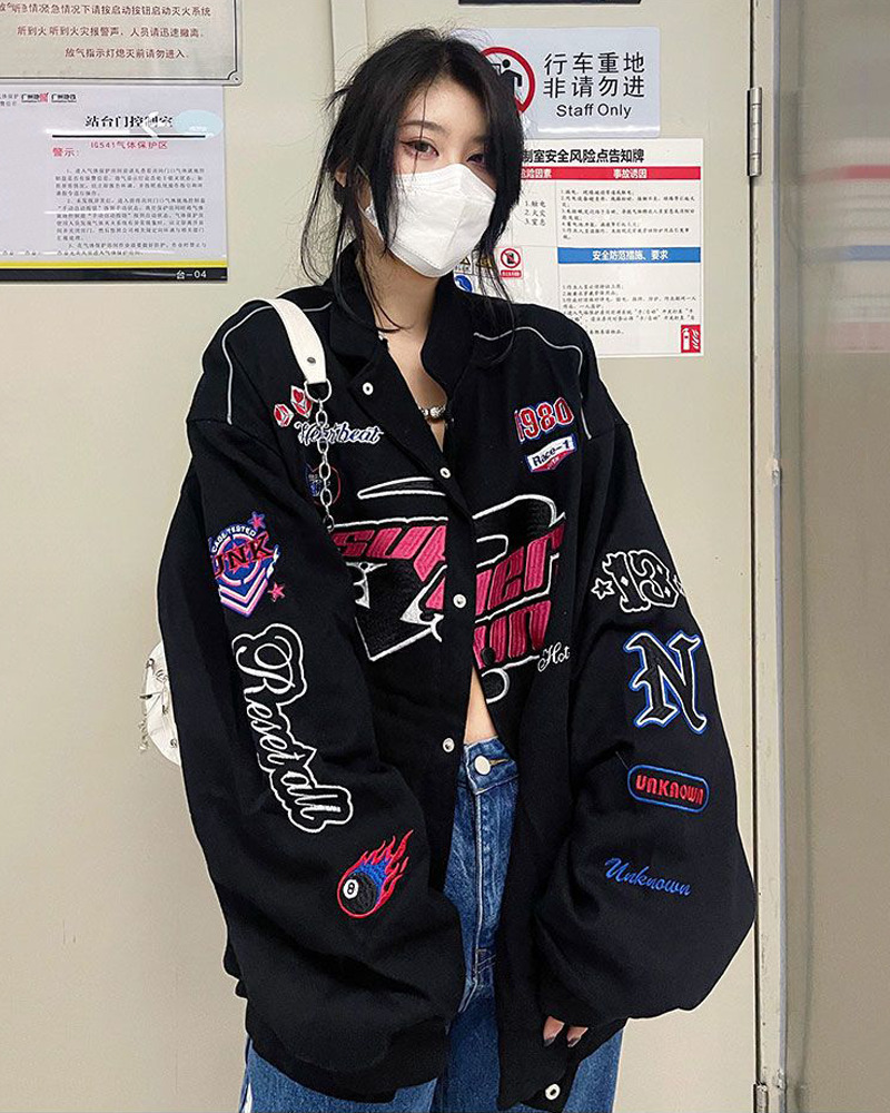 Vintage Racer Jacket - Y2K Summer, 90s Grunge, Retro Style, Y2K Party & Club Outfits