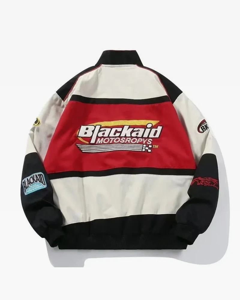 Vintage Racing Jacket - Y2K Summer, 90s Grunge, Retro Hip Hop, Pastel Goth, Y2K Club Outfit