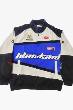 Vintage Racing Jacket - Y2K Summer, 90s Grunge, Retro Hip Hop, Pastel Goth, Y2K Club Outfit
