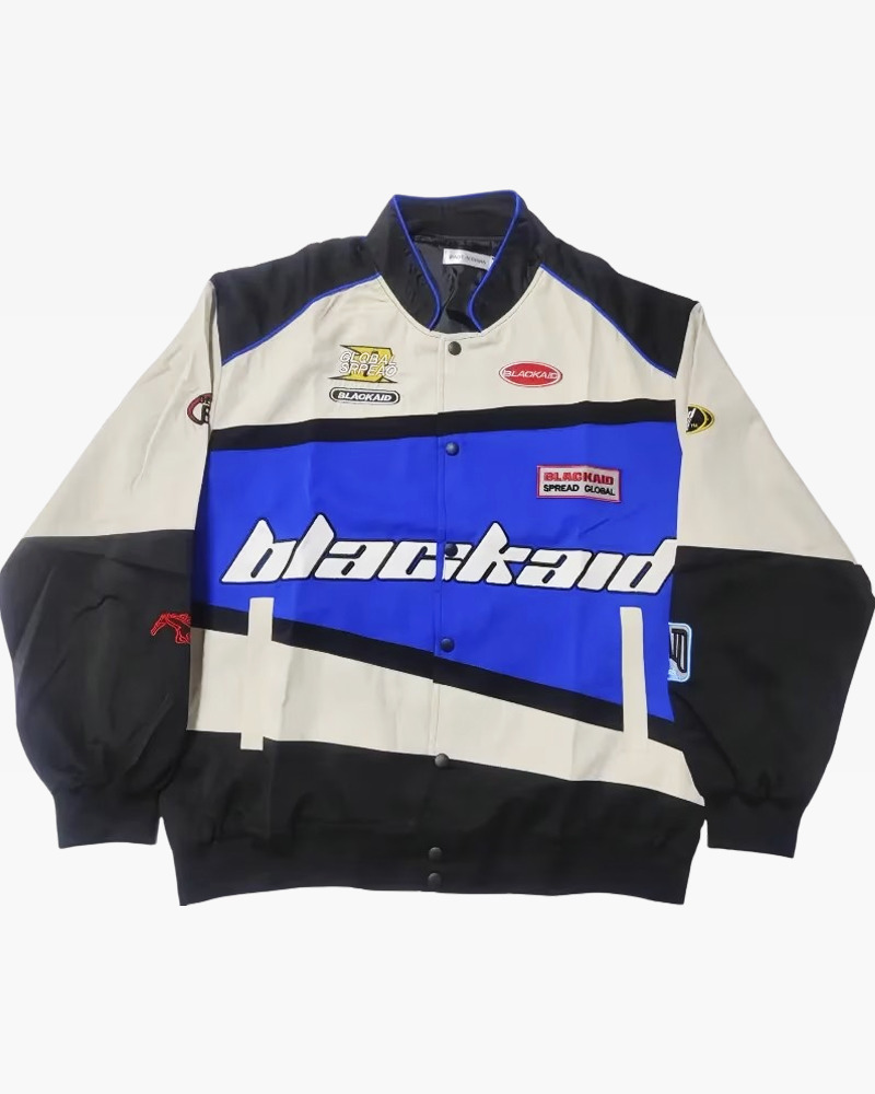 Vintage Racing Jacket - Y2K Summer, 90s Grunge, Retro Hip Hop, Pastel Goth, Y2K Club Outfit