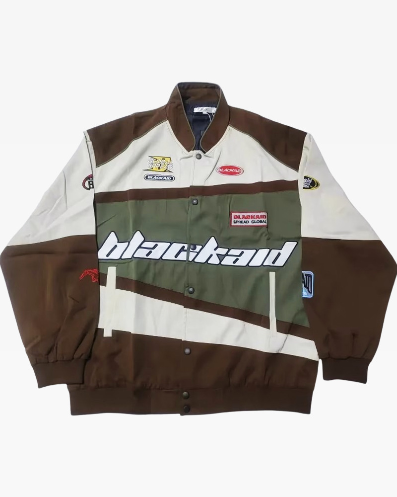 Vintage Racing Jacket - Y2K Summer, 90s Grunge, Retro Hip Hop, Pastel Goth, Y2K Club Outfit