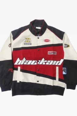 Vintage Racing Jacket - Y2K Summer, 90s Grunge, Retro Hip Hop, Pastel Goth, Y2K Club Outfit