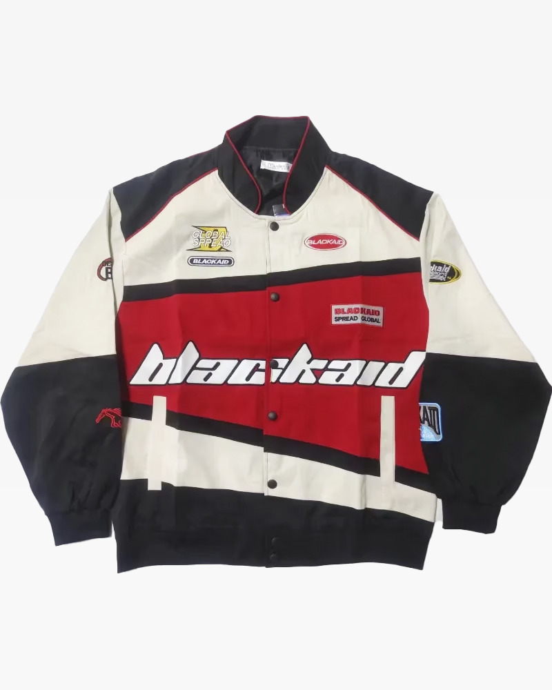 Vintage Racing Jacket - Y2K Summer, 90s Grunge, Retro Hip Hop, Pastel Goth, Y2K Club Outfit