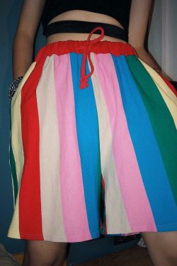 Vintage Rainbow Y2K Shorts - 90s Grunge, Retro Summer Outfits, Y2K Party & Club Fashion