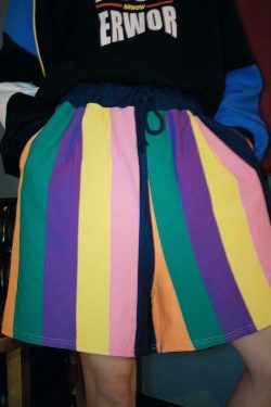 Vintage Rainbow Y2K Shorts - 90s Grunge, Retro Summer Outfits, Y2K Party & Club Fashion