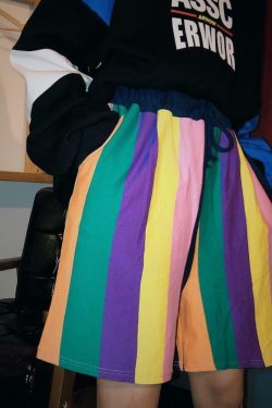 Vintage Rainbow Y2K Shorts - 90s Grunge, Retro Summer Outfits, Y2K Party & Club Fashion