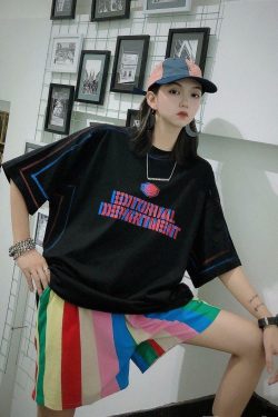 Vintage Rainbow Y2K Shorts - 90s Grunge, Retro Summer Outfits, Y2K Party & Club Fashion