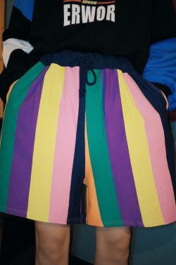 Vintage Rainbow Y2K Shorts - 90s Grunge, Retro Summer Outfits, Y2K Party & Club Fashion