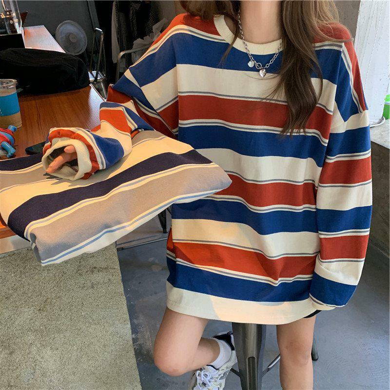 Vintage Stripe Sweater - Y2K Summer, 90s Fashion, Grunge, Retro, Pastel Goth, Y2K Club Outfits