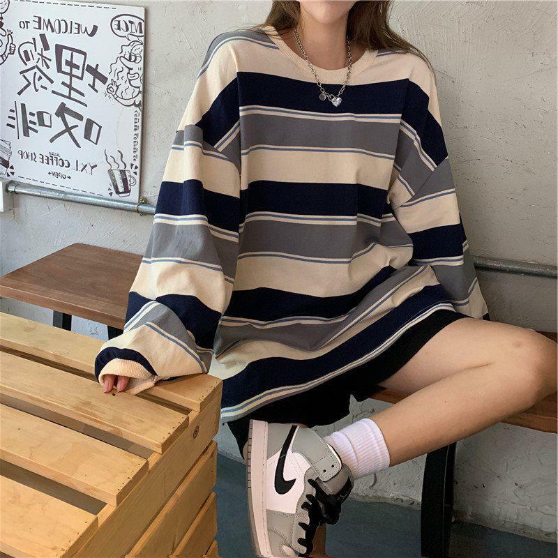 Vintage Stripe Sweater - Y2K Summer, 90s Fashion, Grunge, Retro, Pastel Goth, Y2K Club Outfits