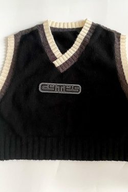Vintage V Neck Sweater - Y2K Summer, 90s Grunge, Retro Style, Y2K Party, Pastel Goth, Y