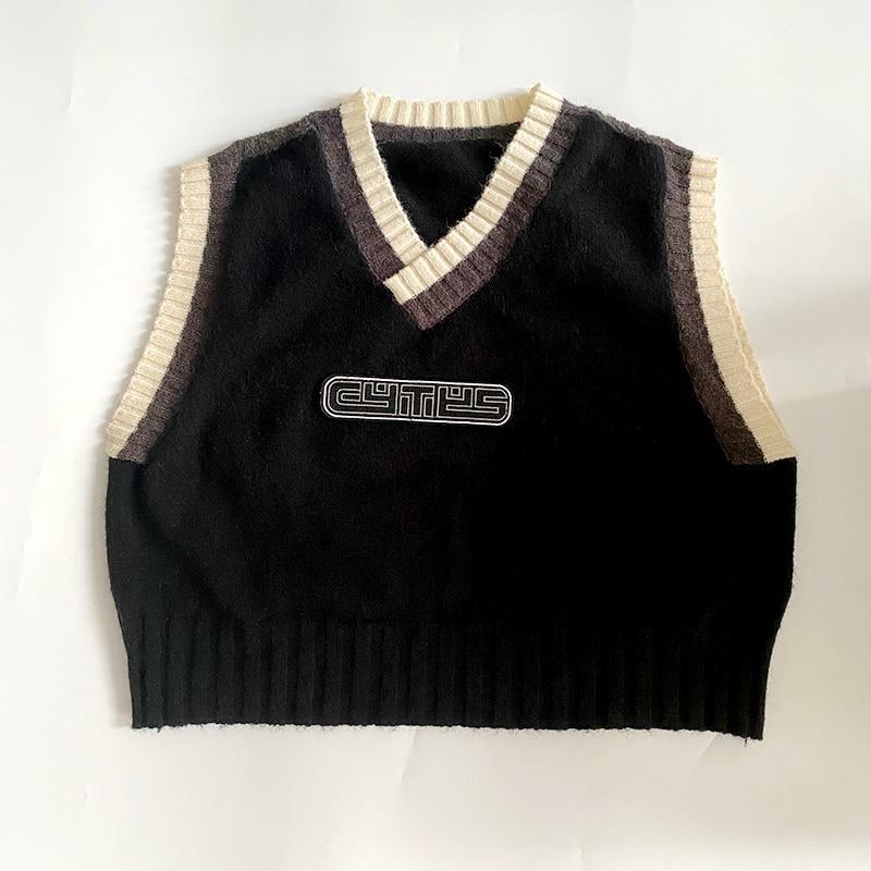 Vintage V Neck Sweater - Y2K Summer, 90s Grunge, Retro Style, Y2K Party, Pastel Goth, Y