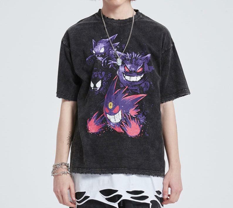 Vintage Washed 'Ghosts' Oversized Tee - Y2K Grunge, 90s Fashion, Retro Summer Outfit