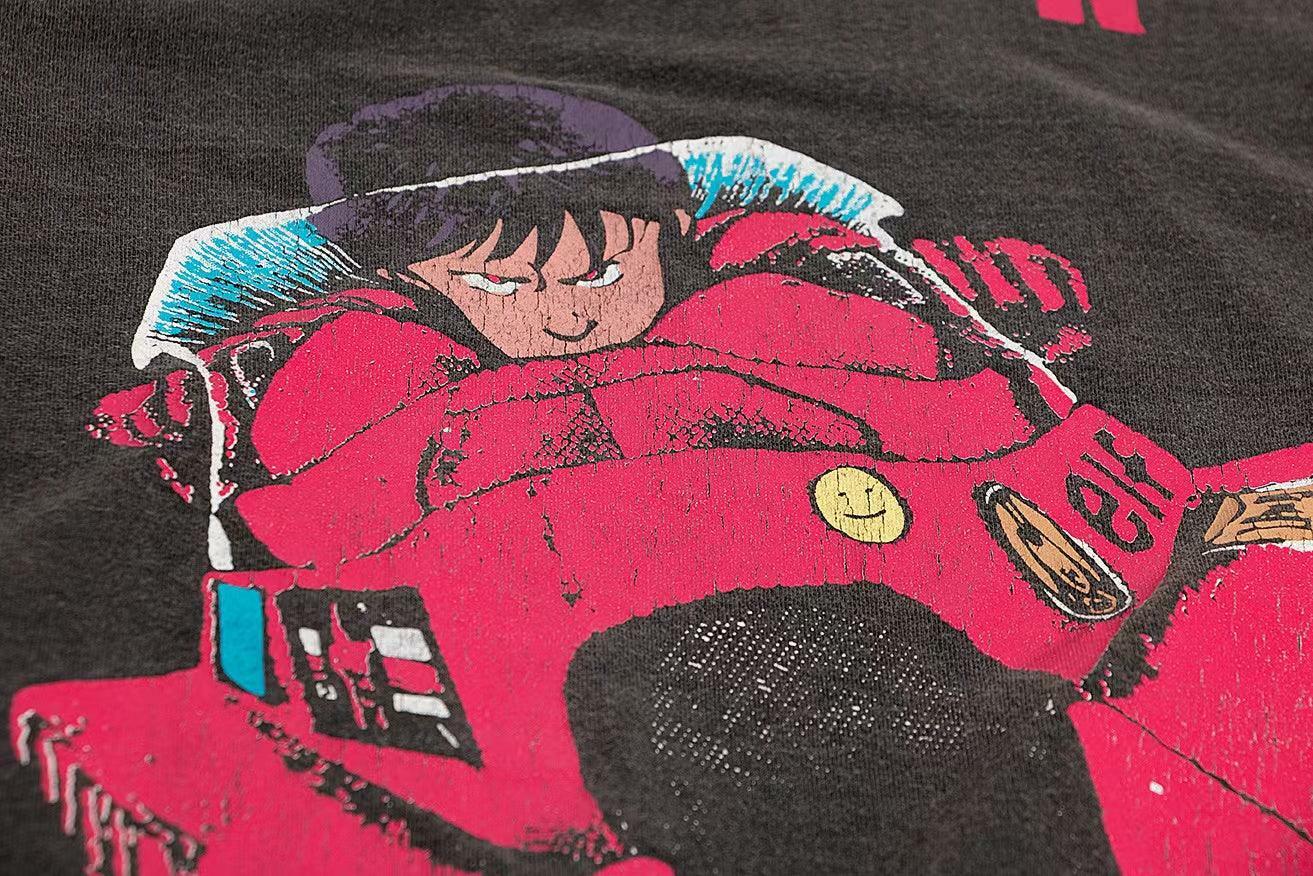 Vintage Washed 'Kaneda' Oversized Tee - Y2K Summer Grunge, 90s Retro, Pastel Goth, Y2K