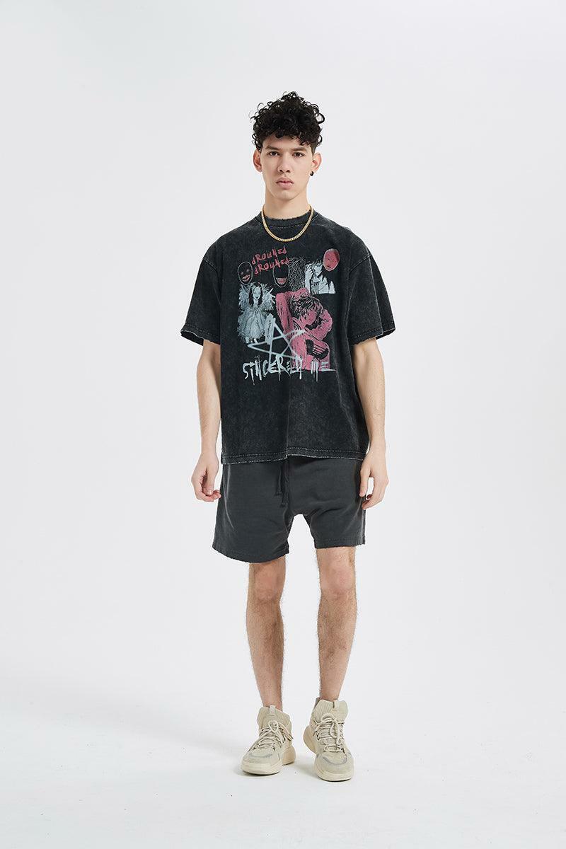 Vintage Washed 'Tomie' Oversized Tee - Y2K Grunge, 90s Fashion, Retro Summer Outfit