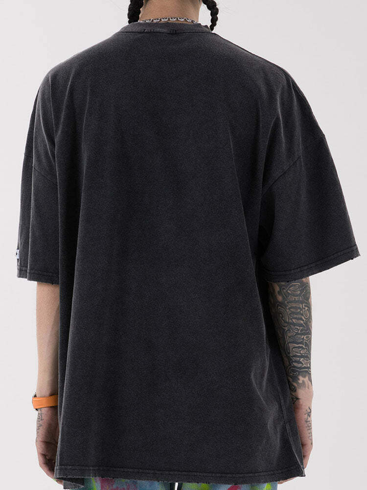 Vintage Washed Chaos Tee - Y2K Summer Grunge, 90s Retro, Pastel Goth, Y2K Party & Club Outfits