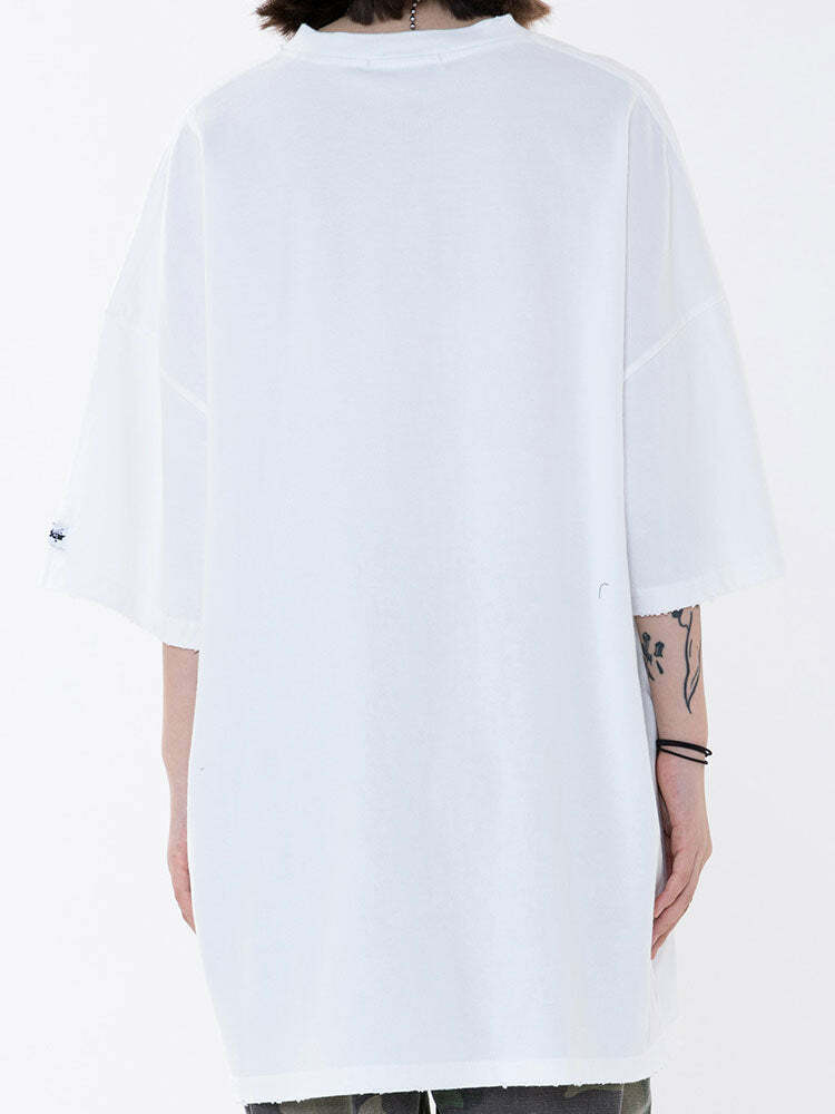 Vintage Washed Chaos Tee - Y2K Summer Grunge, 90s Retro, Pastel Goth, Y2K Party & Club Outfits